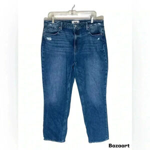 Paige Jeans Womens 31 Noella (Crop) Relaxed Straight Color Blue Denim